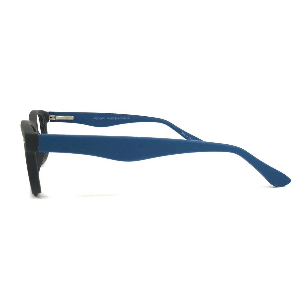 Modern Eyeglasses Frames CRAZE BLACK/BLUE Matte Rectangle Full Rim 50-18-140